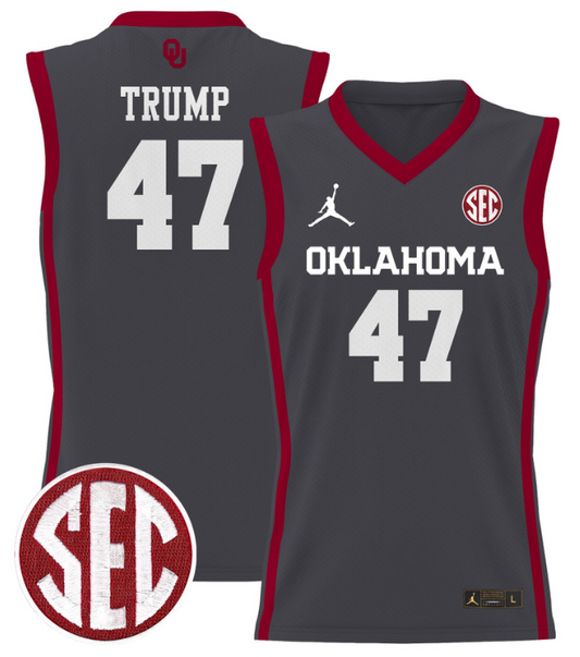 Donald Trump Jersey #47 Oklahoma Sooners 2024 Lightweight Basketball Anthracite