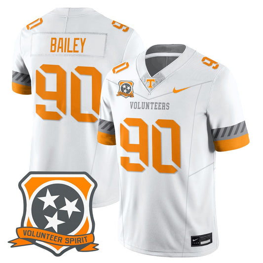 Dominic Bailey Jersey #90 Tennessee Volunteers 2025 Spirit Stitched White