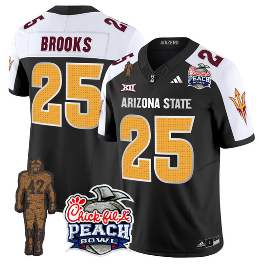 DeCarlos Brooks Jersey #25 Arizona State Peach Bowl Patch Football V2 Black Alternate
