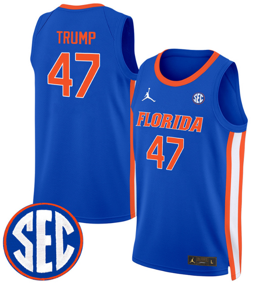 Donald Trump Jersey #47 Florida Gators Swingman Basketball Stitched Royal