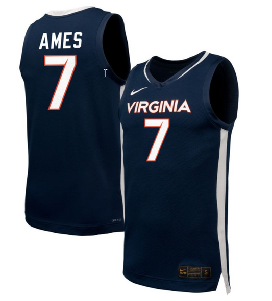 Dai Dai Ames Jersey #7 Virginia Cavaliers NIL Basketball Navy
