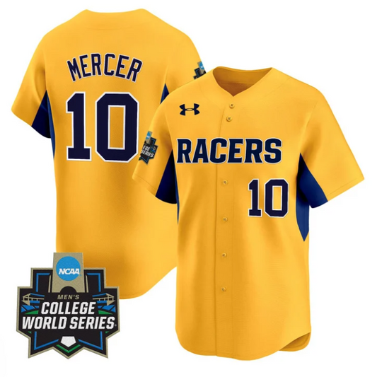 Dustin Mercer Jersey #10 Murray State Racers 2025 World Series Stitched Gold