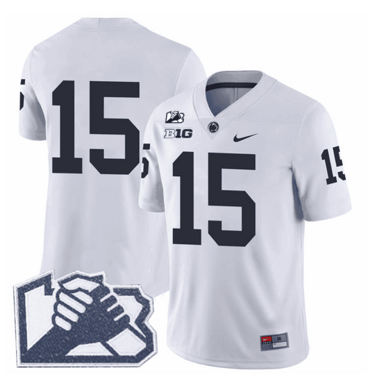 Drew Allar Jersey #15 No Name Penn State Unity Patch Limited Stitched White