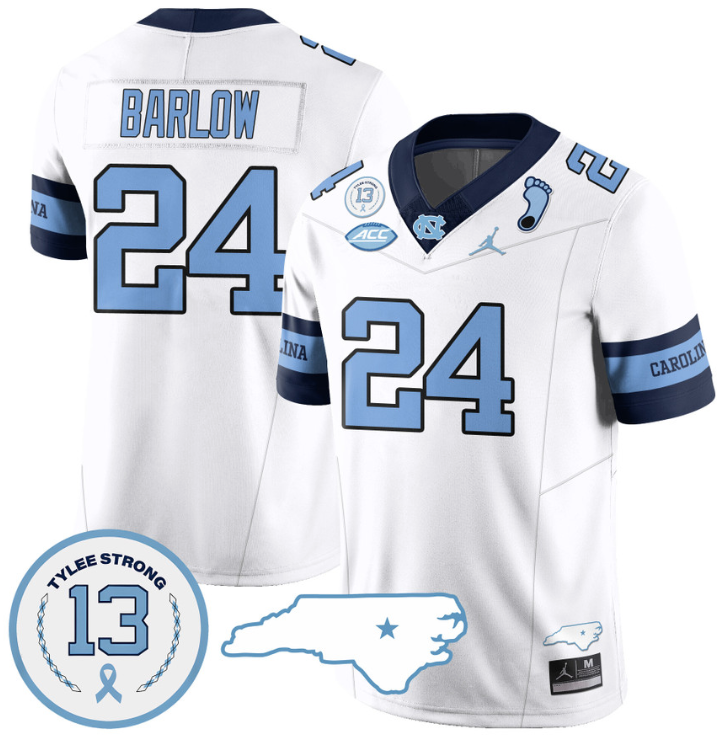 Darwin Barlow Jersey #24 North Carolina Tar Heels Vapor College Football Stitched Alternate Blue