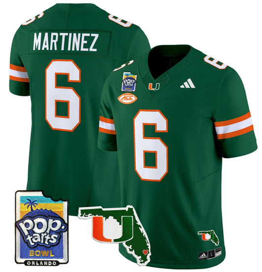 Ed Reed Jersey #20 Miami Hurricanes 2025 PopTarts Bowl Patch Orange Alternate
