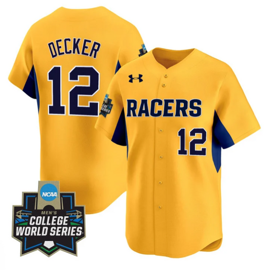 Dominic Decker Jersey #12 Murray State Racers 2025 World Series Stitched Gold