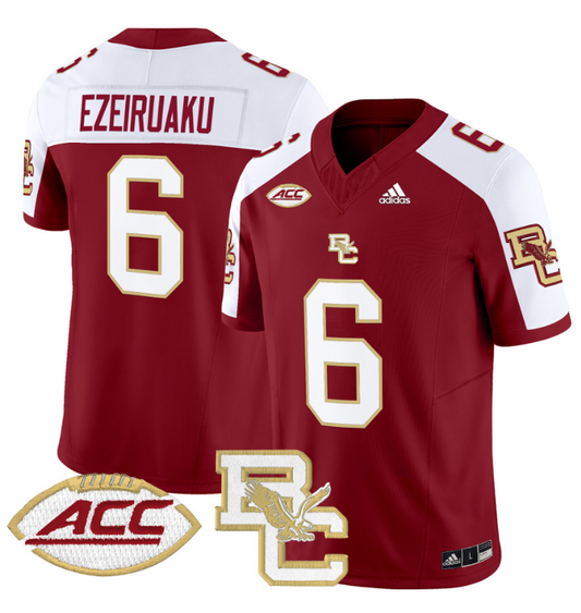 Donovan Ezeiruaku Jersey #6 Boston College Eagles 2024 Stitched Maroon Alternate
