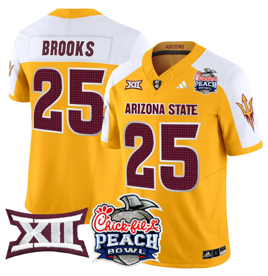 DeCarlos Brooks Jersey #25 Arizona State Sun Devils 2025 Peach Bowl Gold Alternate