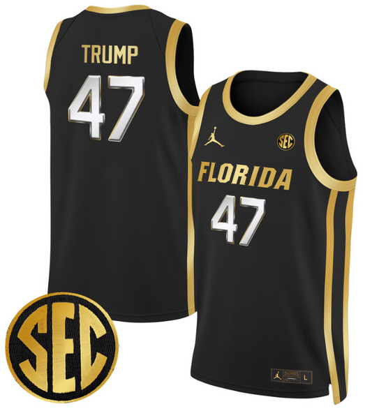 Donald Trump Jersey #47 Florida Gators Swingman Basketball Stitched Black Gold