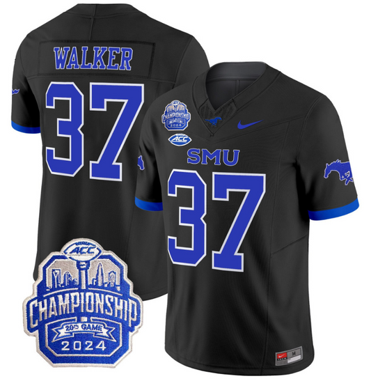 Doak Walker Jersey #37 SMU Mustangs 2024 ACC Championship Patch Black