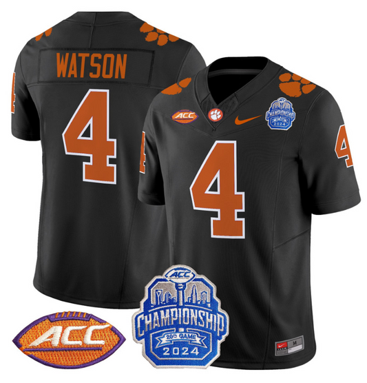 Deshaun Watson Jersey #4 Clemson Tigers 2024 ACC Championship Patch Black