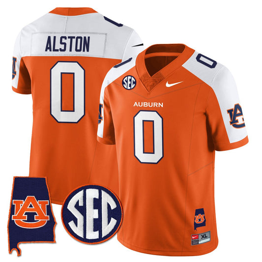 Damari Alston Jersey #0 Auburn Tigers Alabama Patch Vapor Stitched Orange Alter
