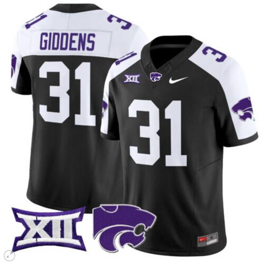 Dj Giddens Jersey #31 Kansas State Wildcats Vapor Limited Football Black Alternate