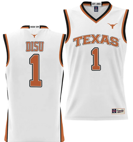 Dylan Disu Jersey #1 Texas Longhorns NIL College Basketball Lightweight White