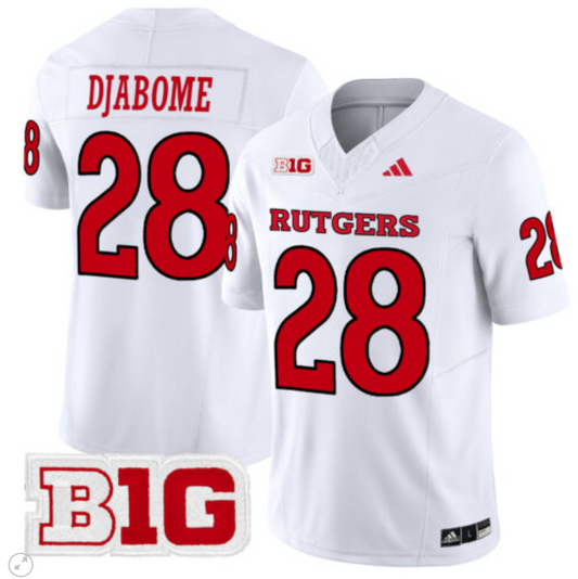 Dariel Djabome Jersey #28 Rutgers Scarlet Knights Vapor Limited Football White