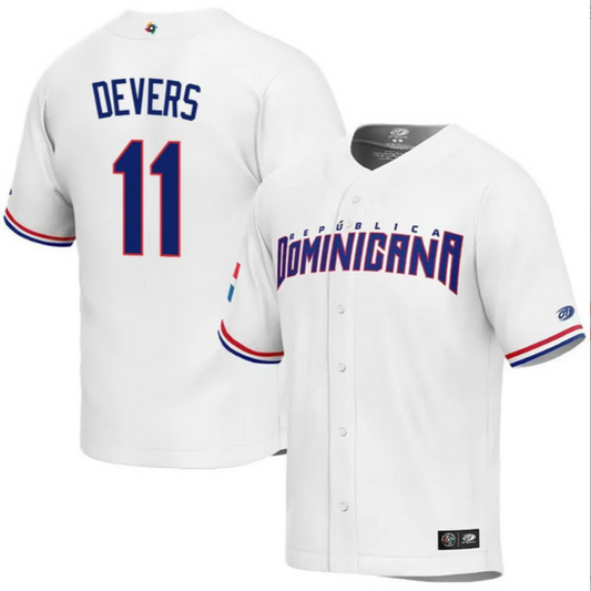 Dominican Baseball Rafael Devers World Baseball Classic Jersey – White