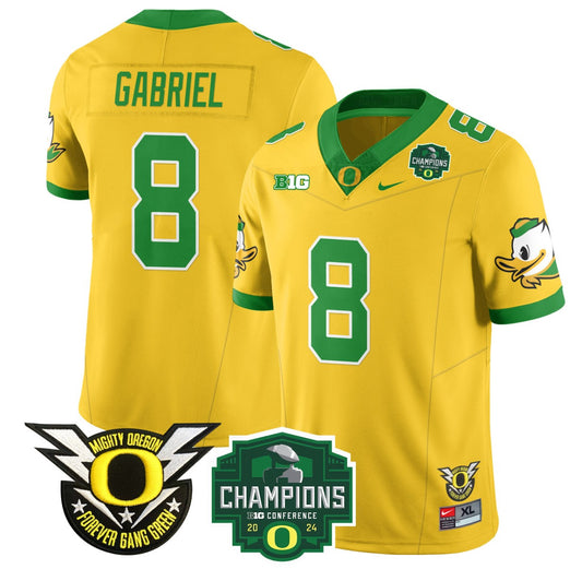 Dillon Gabriel Jersey #8 Oregon Ducks 2024 Big Ten Champions Football Yellow
