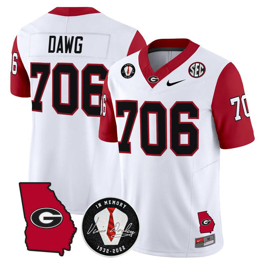 Dawg Jersey #706 Georgia Bulldogs 2025 Vapor Limited Stitched White