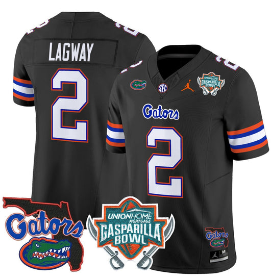 DJ Lagway Jersey #2 Florida Gators 2025 Gasparilla Bowl Patch Black