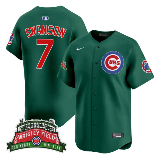 Dansby Swanson Jersey #7 Chicago Cubs Wrigley Field Style Vapor Premier Limited All Stitched