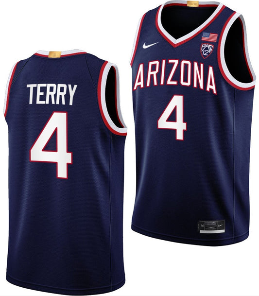 Dalen Terry Jersey Arizona Wildcats College Basketball Navy #4