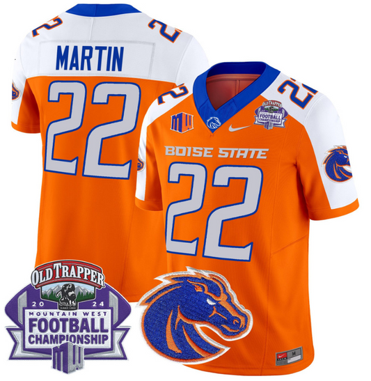 Doug Martin Jersey #22 Boise State Broncos 2024 Championship Vapor Orange Alternate