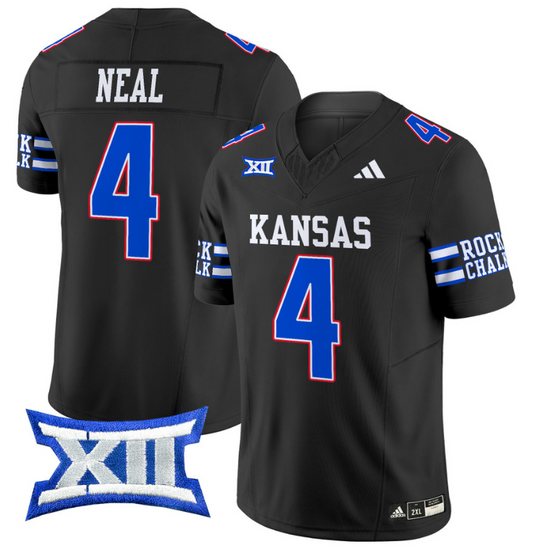 Devin Neal Jersey #4 Kansas Jayhawks 2024 Vapor College Football Vapor Limited Black