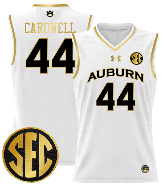 Dylan Cardwell Jersey #44 Auburn Tigers 2024 Lightweight Basketball White