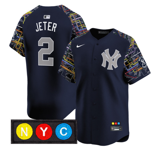 Derek Jeter Jersey #2 New York Yankees Subway Style Vapor Premier Limited Stitched