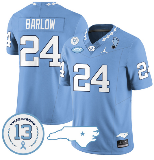 Darwin Barlow Jersey #24 North Carolina Tar Heels Vapor College Football Stitched Blue