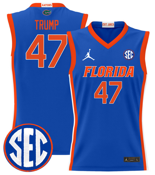 Donald Trump Jersey #47 Florida Gators 2024 Lightweight Basketball Royal