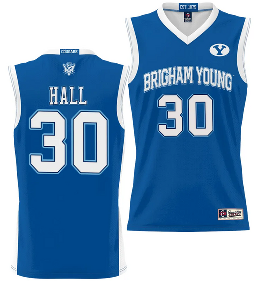 Dallin Hall Jersey #30 BYU Cougars NIL College Basketball Jersey Lightweight Royal
