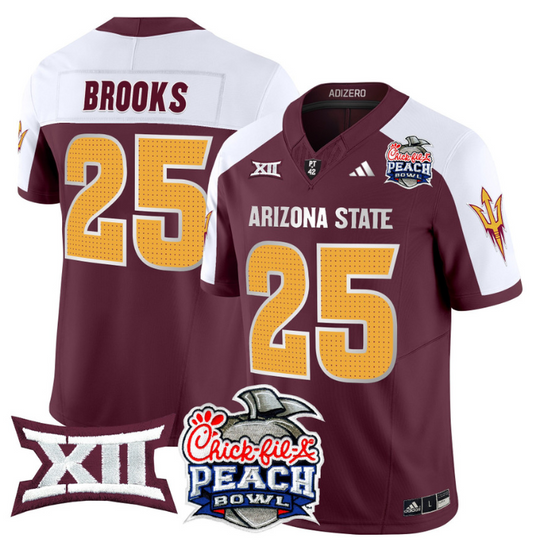 DeCarlos Brooks Jersey #25 Arizona State Sun Devils 2025 Peach Bowl Maroon Alternate