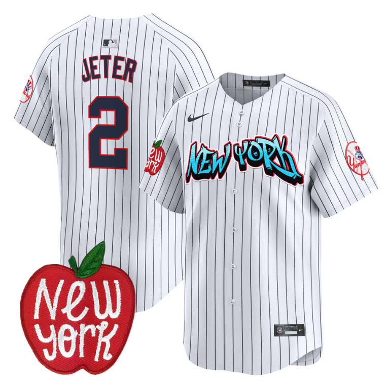 Derek Jeter Jersey #2 New York Yankees Apple Patch Vapor Premier Limited Stitched Pinstripe