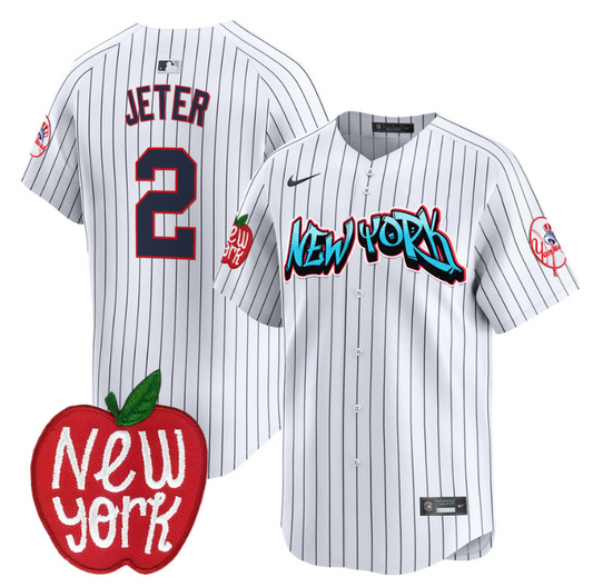 Derek Jeter Jersey #2 New York Yankees Apple Patch Vapor Premier Limited Stitched Pinstripe
