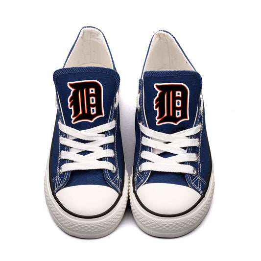 Detriot Tigers Limited Print MLB Baseball Fans Low Top Canvas Shoes Sport Sneakers T-DAC116L