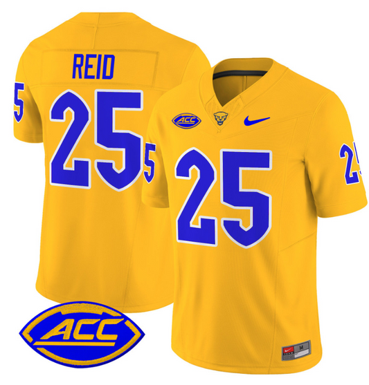 Desmond Reid Jersey #25 Pittsburgh Panthers Vapor Limited College Football Stitched Gold