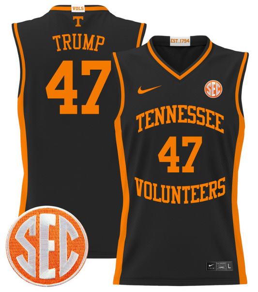 Donald Trump Jersey #47 Tennessee Vols 2024 Lightweight Basketball Black
