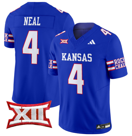 Devin Neal Jersey #4 Kansas Jayhawks 2024 Vapor College Football Vapor Limited Royal
