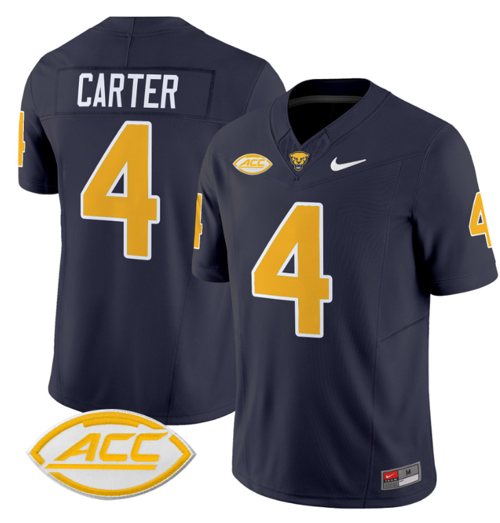 Daniel Carter Jersey #4 Pittsburgh Panthers Vapor Limited College Football Stitched Navy