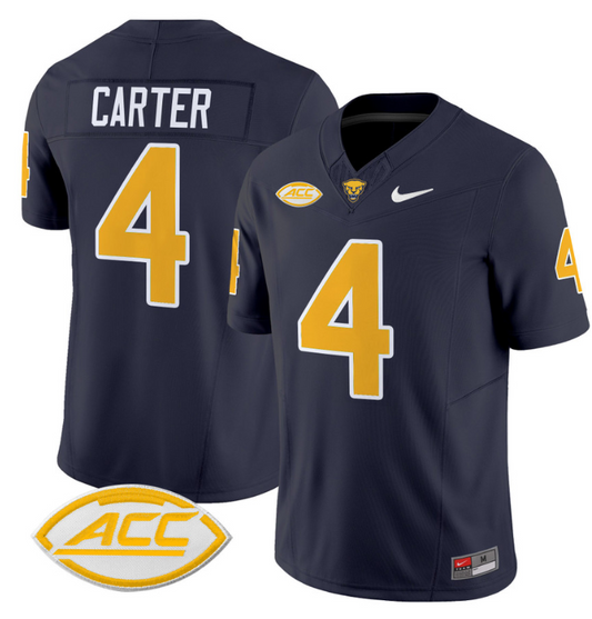 Daniel Carter Jersey #4 Pittsburgh Panthers Vapor Limited College Football Stitched Navy