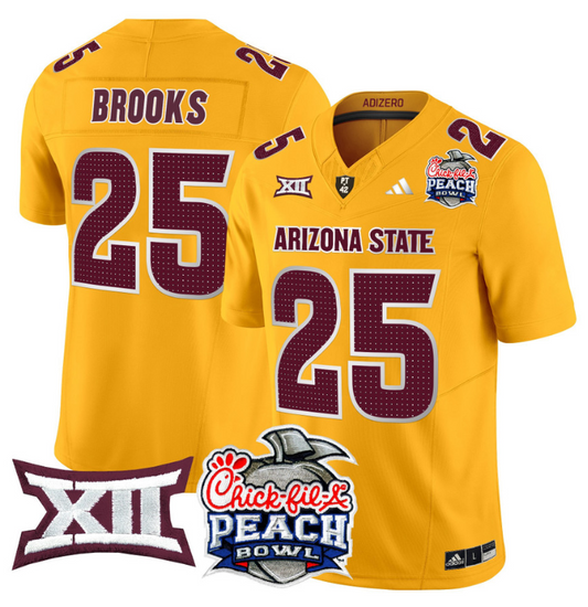 DeCarlos Brooks Jersey #25 Arizona State Sun Devils 2025 Peach Bowl Gold