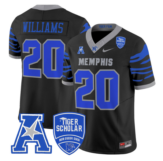 DeAngelo Williams Jersey #20 Memphis Tigers 2024 Vapor Limited Stitched Black