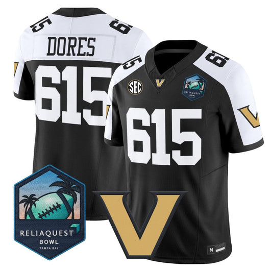 Dores Jersey #615 Vanderbilt Commodores 2025 ReliaQuest Bowl Stitched