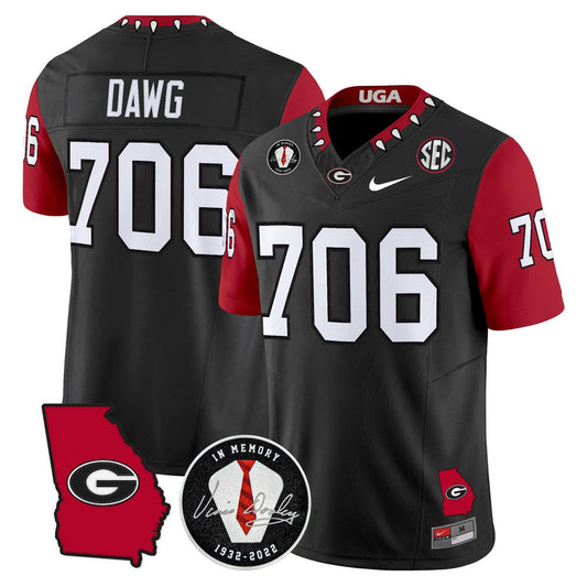 Dawg Jersey #706 Georgia Bulldogs 2025 Vapor Limited Stitched Black