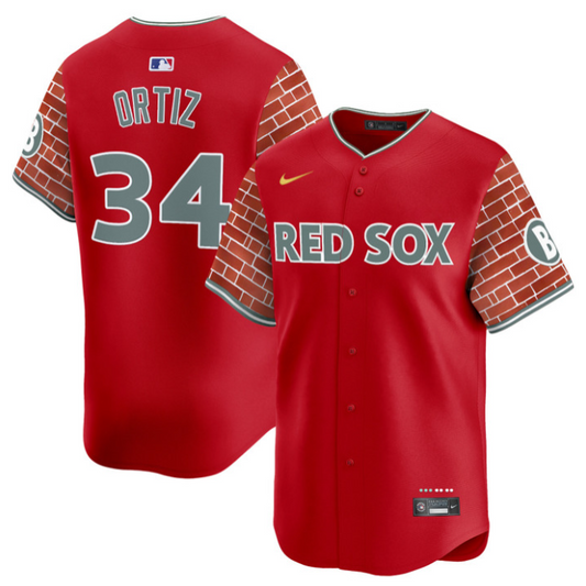 David Ortiz Jersey #34 Boston Red Sox 2025 Fenway Red Brick Style Vapor Premier Stitched Red