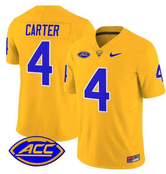 Daniel Carter Jersey #4 Pittsburgh Panthers Vapor Limited College Football Stitched Gold
