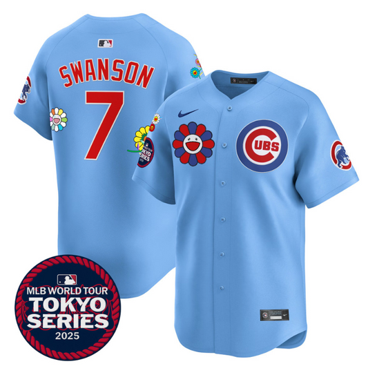 Dansby Swanson Jersey #7 Chicago Cubs Tokyo Series 2025 Vapor Premier Limited Stitched Blue
