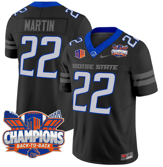 Doug Martin Jersey #22 Boise State Broncos Back To Back Champions Black