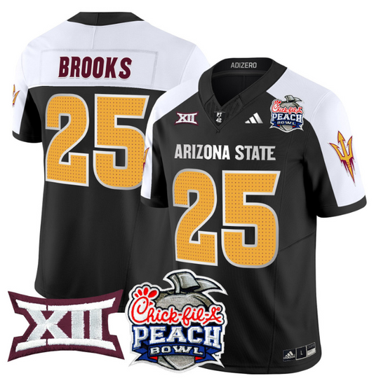 DeCarlos Brooks Jersey #25 Arizona State Sun Devils 2025 Peach Bowl Black Alternate